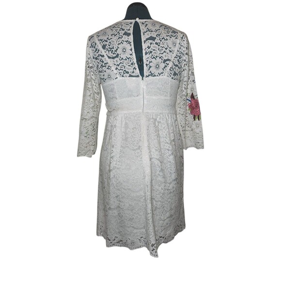 Tracy Reese X Anthropologie Adeline White Lace Embroidered Mini Dress Size 8 - Picture 6 of 6